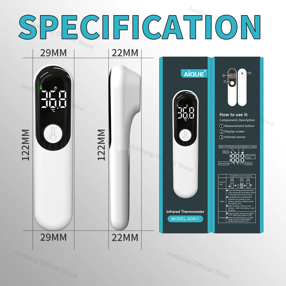 Termometru reîncărcabil digital cu infraroșu, marca Justlang