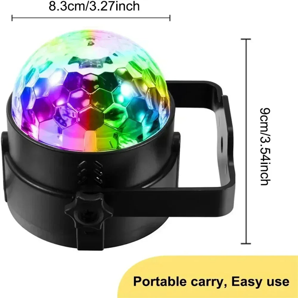 Lumină discotecă cu LED RGB rotativă DJ Ball Strobe Sound
