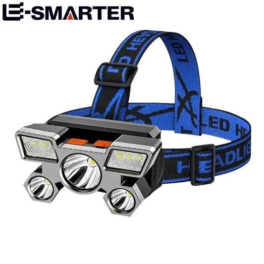 Lanternă frontală puternică reîncărcabilă pentru pescuit și activități nocturne marca E-Smarter
